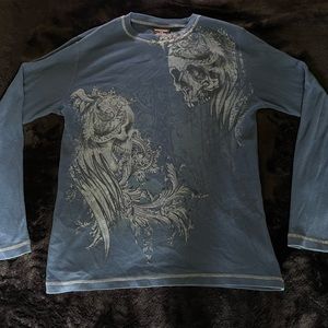 Vintage Y2K No Boundaries Skull Tee